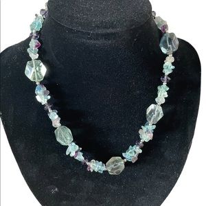 Flourite and Amethyst Artisan Necklace